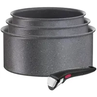 Tefal - Kochgeschirr-Set 4 Stk. INGENIO BLACK STONE - Schwarz
