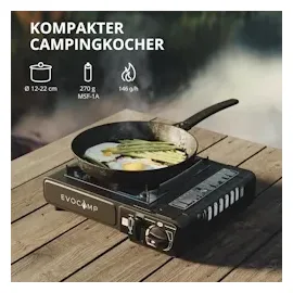 evocamp Gaskocher 1-flammig mit Transportkoffer