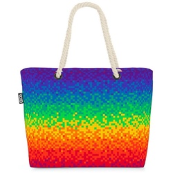 VOID Strandtasche (1-tlg), Pixel Regenbogen Digital Pixel Regenbogen Digital CSD Gay Lesben Schw bunt
