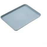 Rechteckiges ABS-Serviertablett für Zuhause, Restaurant, Café, 21 x 29 cm, Mehrzweck-Knietablett mit erhöhten Kanten, auslaufsicher, Frühstück, Snack oder Getränketablett, Blau, Rosa oder Grau (Blau)