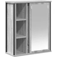 VidaXL Bad-Wandschrank mit Spiegel Grau Sonoma 50x21x60 cm