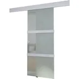 vidaXL Schiebetür Glas und Aluminium 178 cm Silbern