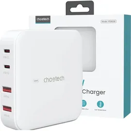 CHOETECH GaN-Schnellladegerät 2x USB-A / Usb-c Weiß