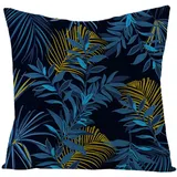 Kissenbezug 80x80 Blaue Blätter Gelb Kopfkissenbezug 80x80 Sanft Baumwolle Leinen sofakissen mit Reißverschluss Dauerhaft Kissenbezüge 80x80 Knitterfreie Starke Atmungsaktivität Couchkissen 1 Pcs