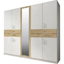 Sconto Drehtürenschrank Taiga 225 x 210 x 58 cm weiß