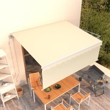 vidaXL Automatisch Gelenkarmmarkise 450 x 300 cm creme inkl. Jalousie 3069327