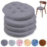 MIUUIPI Sitzkissen Rund, Bequemes Sitzkissen, 40x40 cm Stuhlauflage für Bürostuhl, Gartenstuhl, Balkonstuhl, Sitzpolster Indoor & Outdoor für Wohnzimmer, Studierzimmer, Esszimmer (Dunkelgrau)