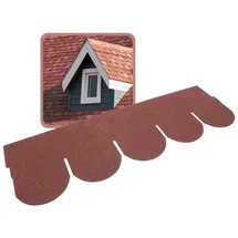 DAPRONA Dachschindeln Rund 20x 1m x 32cm Bitumen Rot Biberschwanzschindel