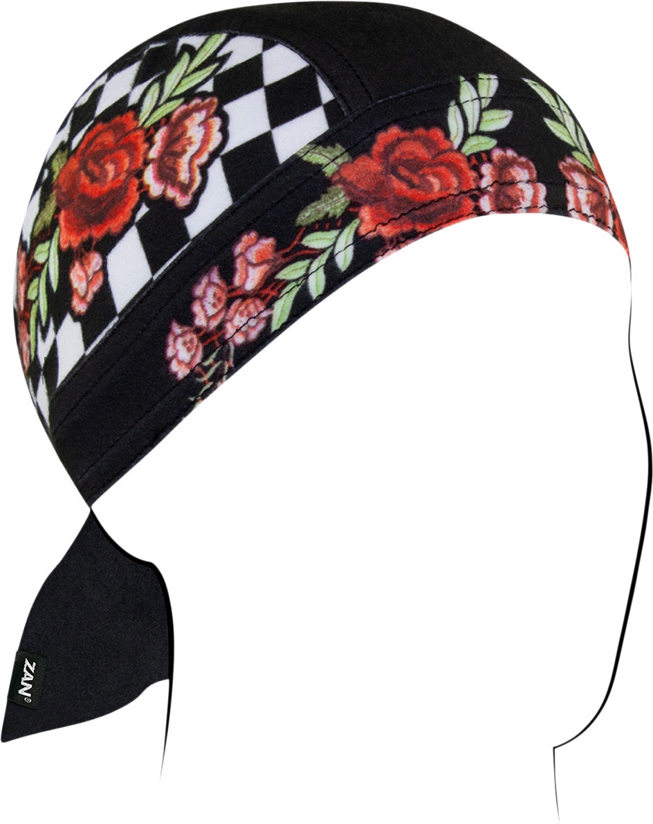 Zan Headgear Flydanna SportFlex Floral, bandana - Noir/Blanc/Rouge/Vert - Taille Unique