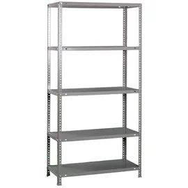 Proregal Lagerregal Metall 200 x 100 x 40 cm Silber 5 Fachböden