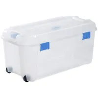 Curver 243731 Aufbewahrungsbox TOTEM Box 80L, transparent / blau