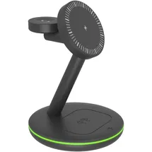 Icy Box 3-in-1 Kabellose Ladestation für Smartphone, Watch und Kopfhörer