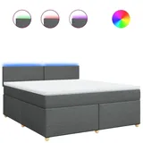 vidaXL Boxspringbett 180 x 200 cm Dunkelgrau