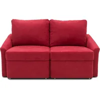 DOMO. collection Sofa Relax, 2-Sitzer Dauerschläfer, Boxspring Couch mit Schlaffunktion, Schlafsessel, Gästebett, Schlafsofa 168 x 96 x 86 cm (BxTxH), rot