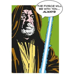Bild KOMAR "Star Wars Classic Comic Quote Obi Wan", bunt (farbe bild(er): bunt), B:30cm H:40cm, Papier, Holz, Bilder, Wandbild zur Dekoration im Kinderzimmer - ohne Rahmen