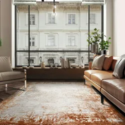 Kadima Design Zimmer-Teppich Stilvoll  200x290cm, Florhöhe 1,1cm  Terrakotta  Allergikerfreundlich  Großraum  TIBER-Rieti Kollektion