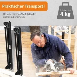 Lemodo Sägebock Stahl 400 kg schwarz klappbar 2er Set