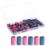 Schleifkappen Nagelfräser 100 Stück Schleifhülsen Nagelfräser 180#240#Korn Schleifbaender Nagelfräser mit Nagelbohrer Aufsätze für Nagelfräser für Maniküre Pediküre