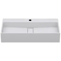 Mai & Mai Waschbecken Aufsatzwaschtisch Mineralguss 1/2 Armaturloch DIN col-6028, In einem Stück gegossen für maximale Stabilität und Langlebigkeit.