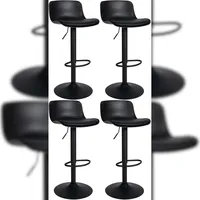 CLP 4er Set Barhocker Almada Kunstleder-Bezug I Höhenverstellbarer I