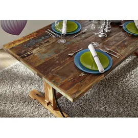 Massivmoebel24 Altholz Esstisch 140 x 76 x 90 cm mehrfarbig