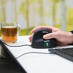 R-Go Tools R-Go HE Break Mouse, Ergonomische Maus, Anti-RSI-Software, Groß (Handlänge über 185mm), für Rechtshänder,  drahtgebunden