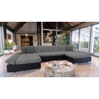 Mirjan24 Ecksofa Alia mit Regulierbare Armlehnen, U-Form Schlafsofa vom Hersteller, mit Zwei Bettkasten und Schlaffunktion, Eckcouch Sofa Couch Wohnlandschaft (Soft 011 + Lux 05 + Lux 06)
