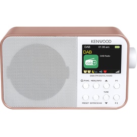 Kenwood CR-M30DAB-R Radio mit Bluetooth, integriertem Akku & 6,1cm Farbdisplay, Roségold-Weiß