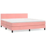 vidaXL Boxspringbett mit Matratze Rosa 180x200 cm Samt1389888