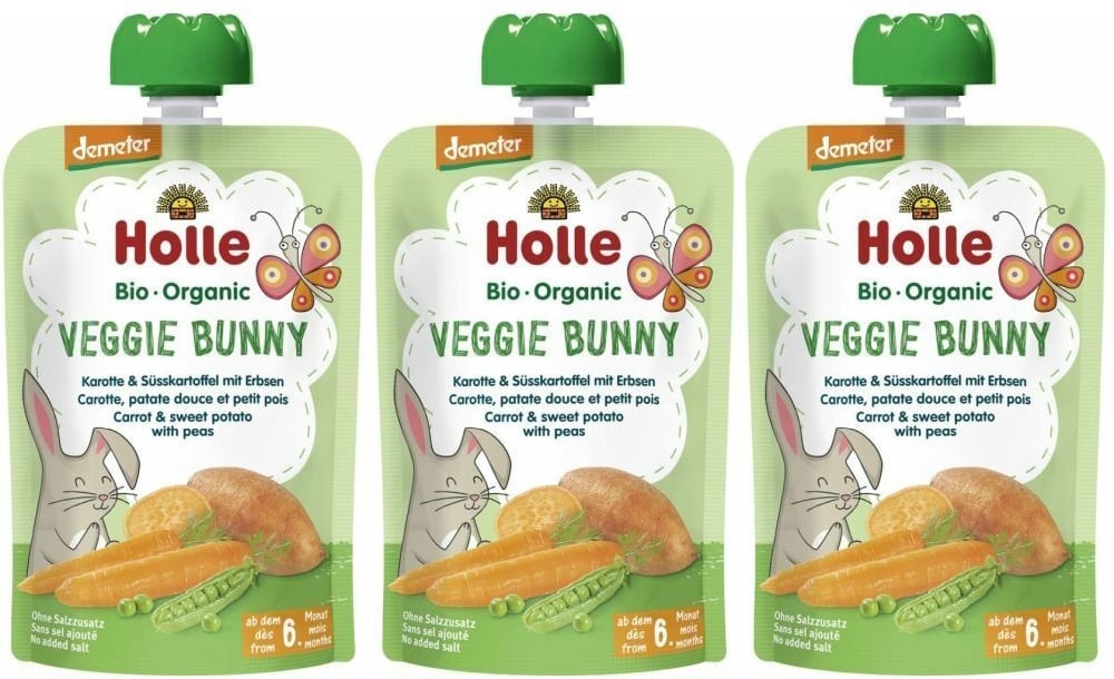 Holle Veggie Bunny carotte-patate douce-pois