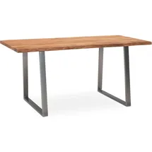 FineBuy Schreibtisch Akazie massiv / Braun