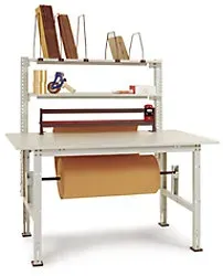 Manuflex Stationär Packtisch PACKPOOL Melanin Hellgrau 1.500 x 800 x 870 mm