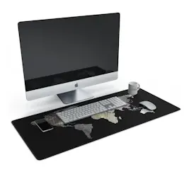 CSL Gaming Mauspad, XXL Schreibtischunterlage 900 x 400mm, Präzision & Geschwindigkeit, Marmor schwarz