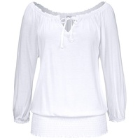 LASCANA Carmenshirt Damen weiß Gr.48/50