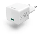 Hama Schnellladegerät, USB-C, Mini-Ladegerät, PD, 25 W, Weiß (00201652)
