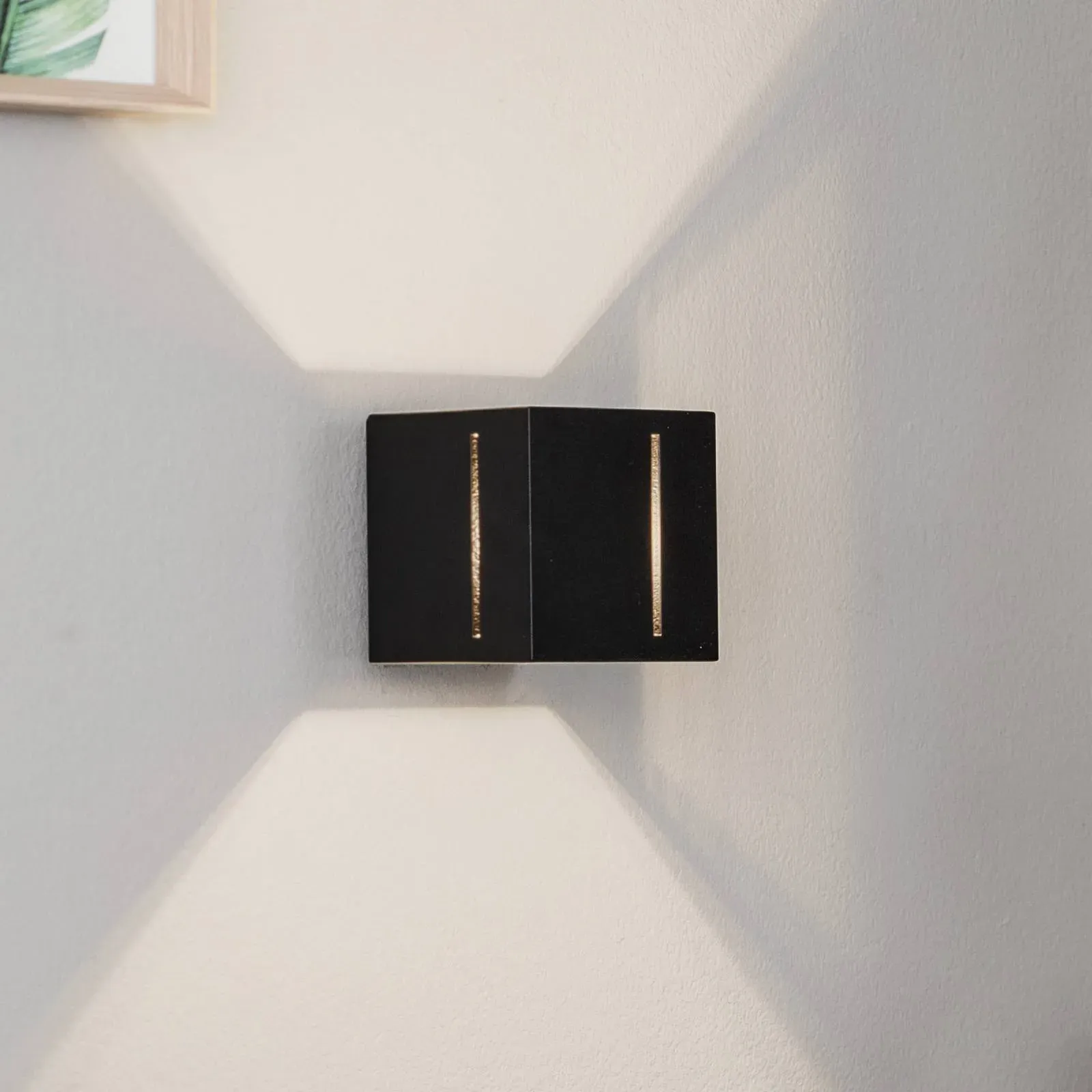 Wandlampe Topic SOLLUX LIGHTING, dimmbar, schwarz, für Wohn- / Esszimmer, Aluminium, Modern, Wandleuchte, Wandlampe Innen - 12 cm - 10 cm - 10 cm