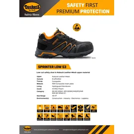 Dockers Sicherheitsschuh Dockers Sprinter Low S3 schwarz schwarz Größe - Schwarz