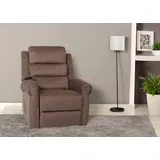 Mendler Fernsehsessel HWC-K63, Relaxsessel, Liegefunktion Aufstehhilfe Massage Heizfunktion, Stoff 220g/m2 Chenille ~ braun