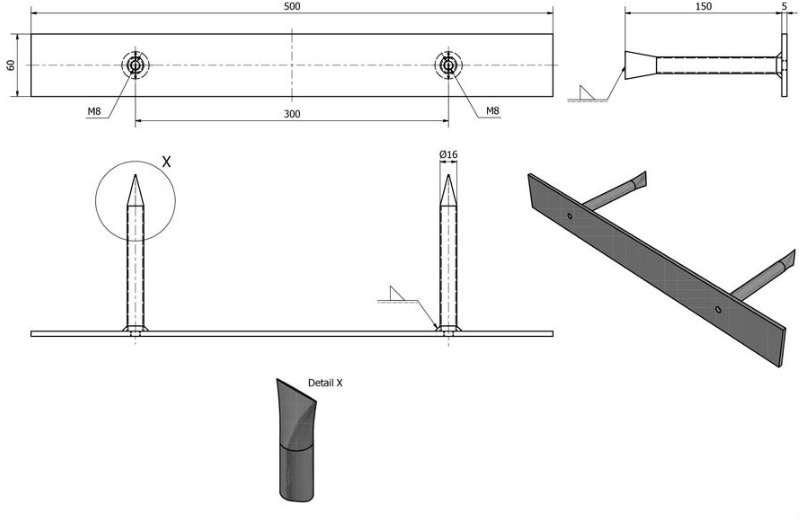 Maueranker V4A für Styroporbecken Treppe Eleganz 60 und 80 kurz