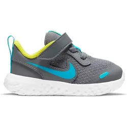 NIKE Kinder Revolution 5, SMOKE GREY/CHLORINE BLUE-HIGH, 17
