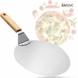 Ugreat - Rabatt, Pizzaschieber aus Edelstahl mit Holzgriff, Pizzaschieber für Pizzastein, Brotschieber, Kuchenschieber, Pizzaschieber, aafgvc