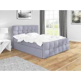 mebloland Boxspringbett BERG mit 2 Bettkästen und Topper. - 140x200 - Azur 13