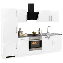 WIHO KÜCHEN Küchenzeile Cali 280 cm grau|weiß