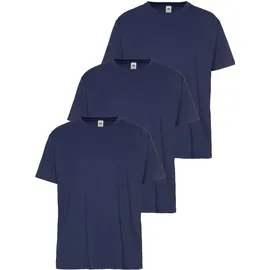 FRUIT OF THE LOOM FRUIT OF THE LOOM, Herren, Gr. 5XL (72/74), blau (navy, navy, navy), Single Jersey, Obermaterial: 100% Baumwolle, Basic, schmal, Rundhals, ohne Bündchen, Shirts T-Shirt, mit Rundhalsausschnitt