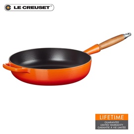 Le Creuset Signature Sautépfanne 28 cm ofenrot mit Holzgriff