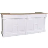 Casa Padrino Theke 240 x 107 x 65 cm Weiß / Naturfarben