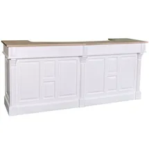 Casa Padrino Theke 240 x 107 x 65 cm Weiß / Naturfarben