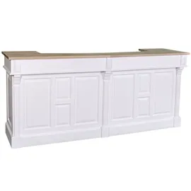 Casa Padrino Theke 240 x 107 x 65 cm Weiß / Naturfarben