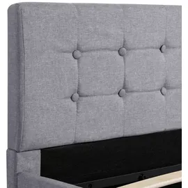 vidaXL Stauraumbett Hydraulisch Hellgrau Stoff 180×200 cm