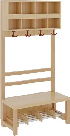 Komplettgarderobe mit doppelter Ablagereihe